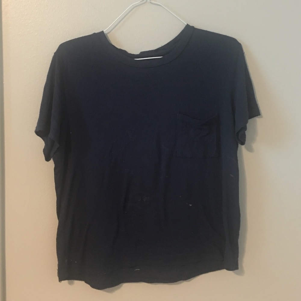 Navy blue pocket shirt